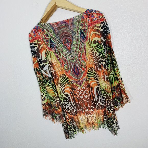 Mushka Sienna Rose Inc. Colorful Boho Hippy Blouse Size Medium Women’s - Picture 12 of 12